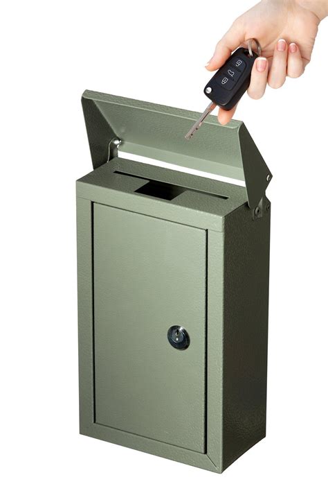 metal drop box for keys|key drop boxes for businesses.